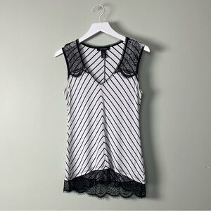 WHBM striped Tank Top with Lace / Size S